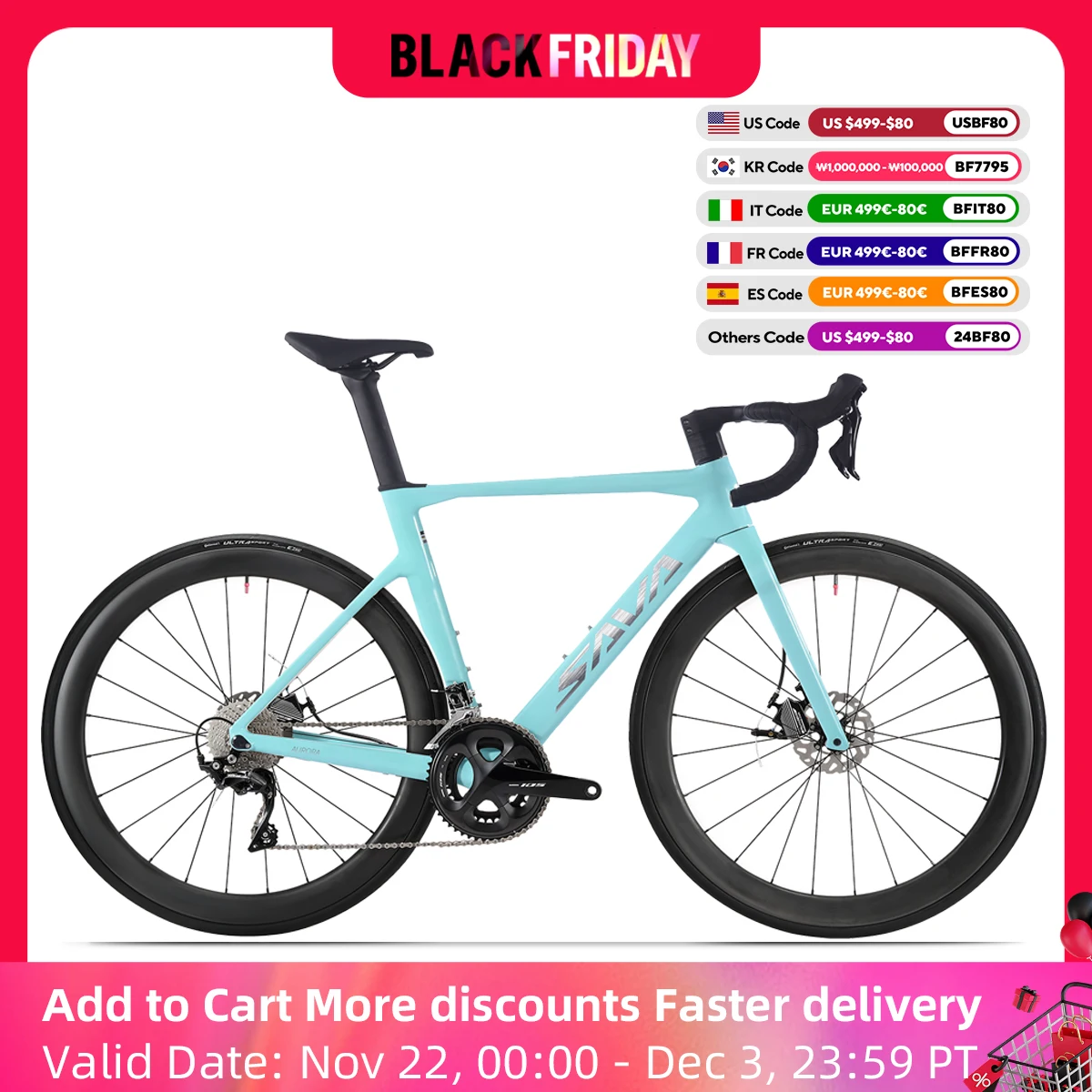 SAVA A7 PRO Carbon Fiber Road Bike Carbon Frame, Wheels, Handlebars, Complete Adult Bike with SHIMANO 105 R7000 22S Kit