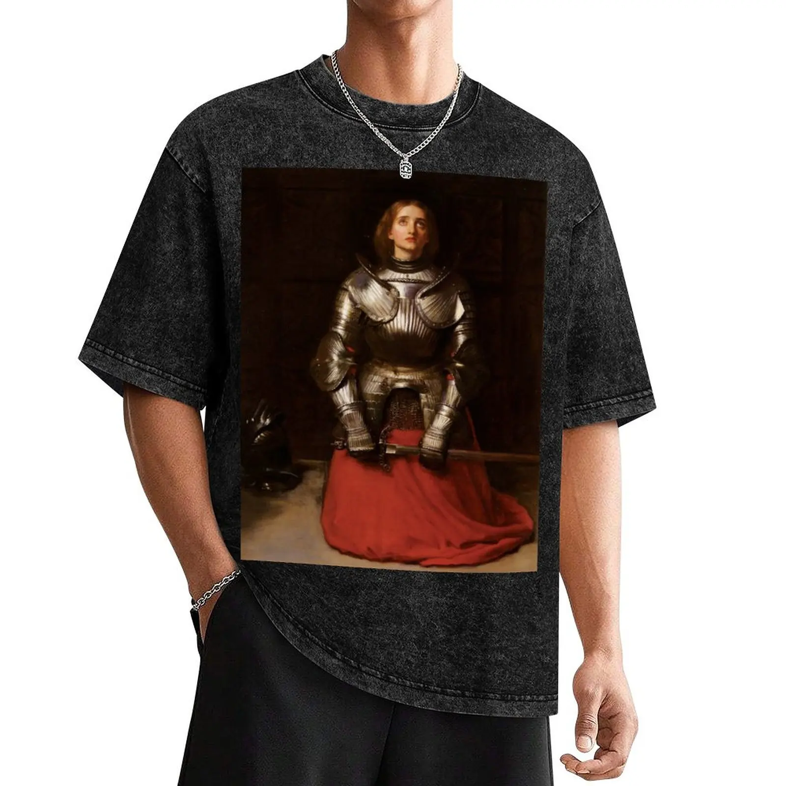 Saint Joan of Arc by John Everett Millais T-Shirt for a boy vintage graphic tee Short sleeve tee summer clothes t shirts for men