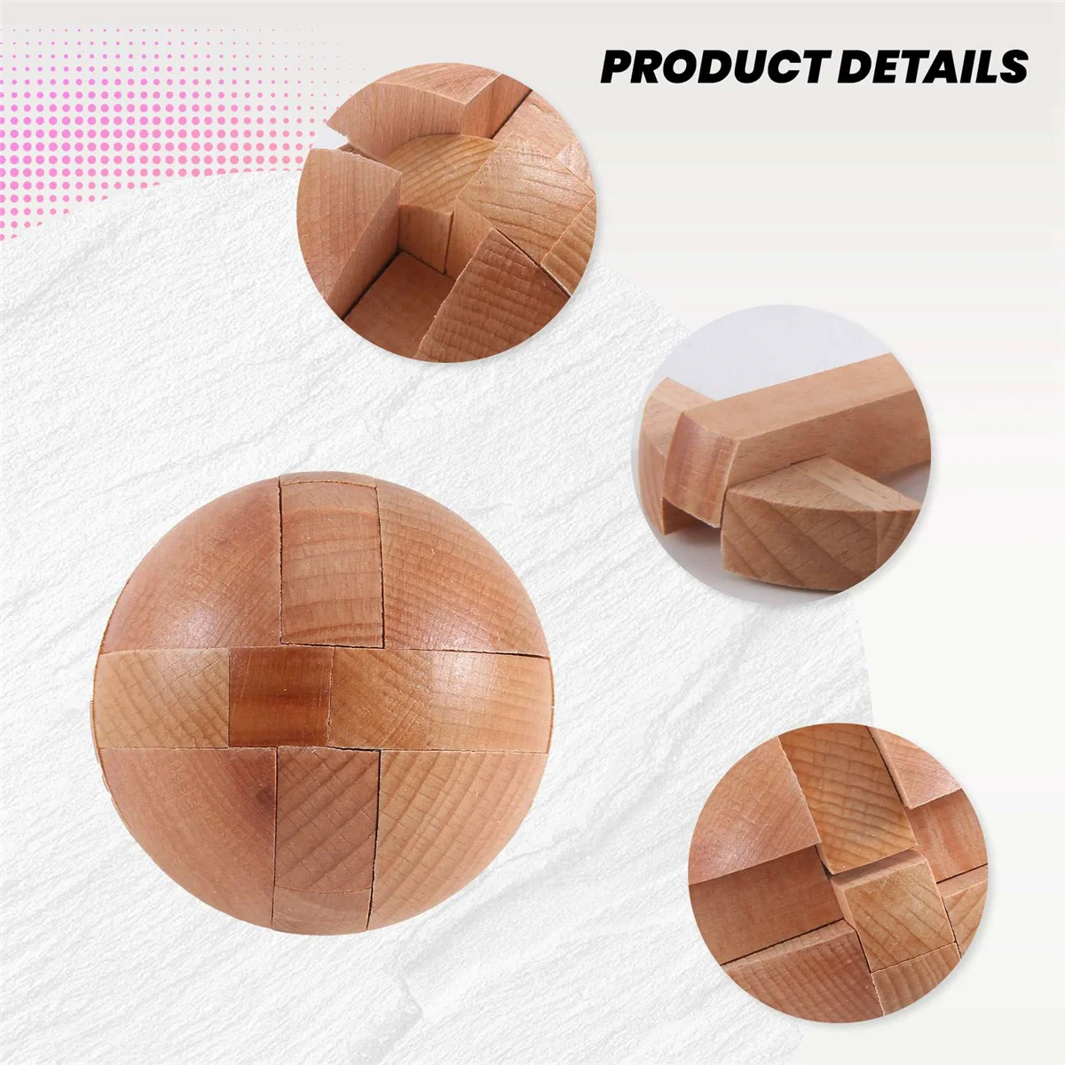 Wooden Puzzle Magic Ball Brain Teasers Toy Intelligence Game Sphere Puzzles For Adults/Kids