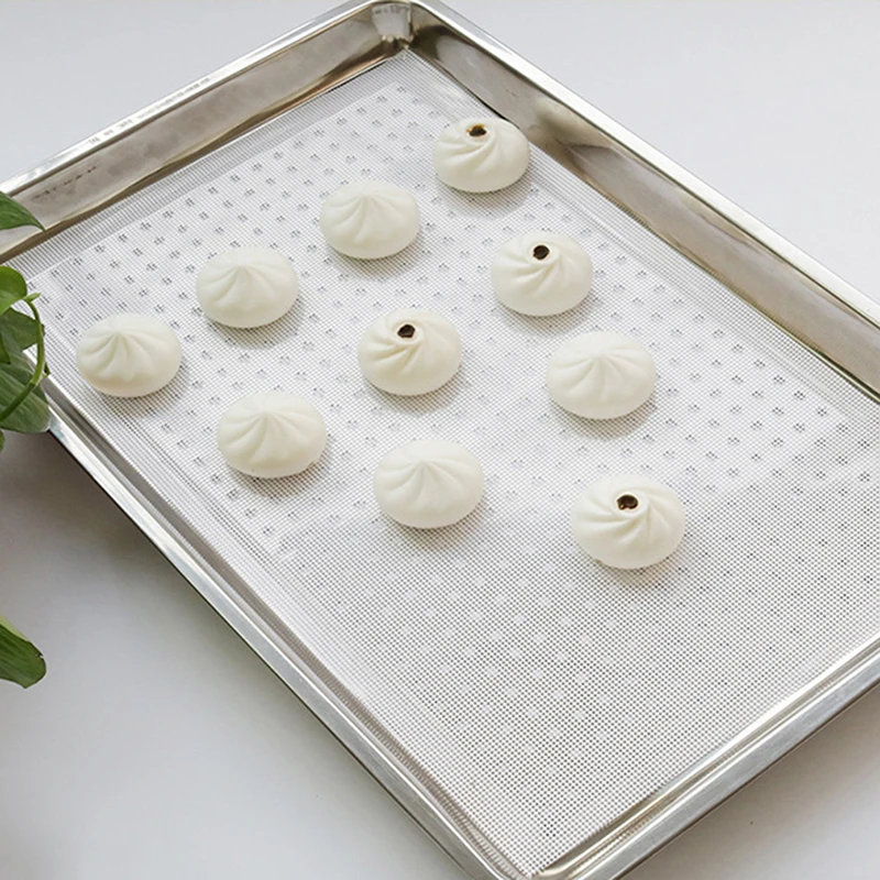 White Round Dumplings bamboo steamer Mat paper Silicone Non Stick Pads Buns Baking Pastry Dim Sum Mesh mat Cooking Accessories