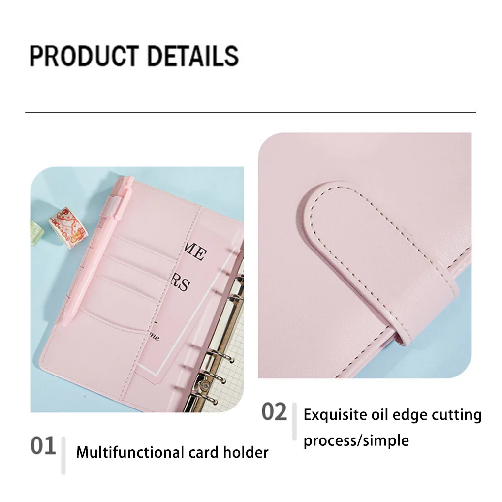 A5 PU Planner Notebook Budget Loose-leaf Envelope Diary Binder for