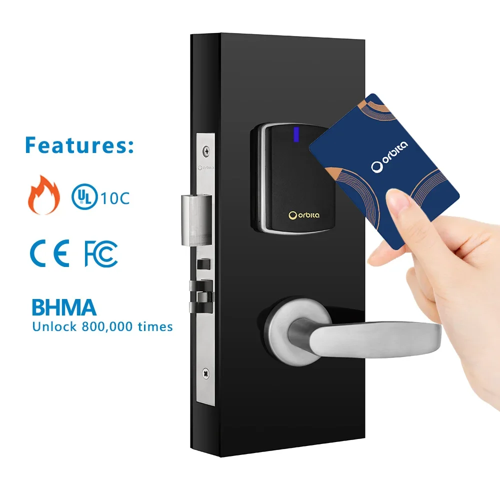 Orbita New Design Fashionable M1 Card System Ansi Electronic Keyless Digital Smart Rfid Hotel Door Lock For Dormitory