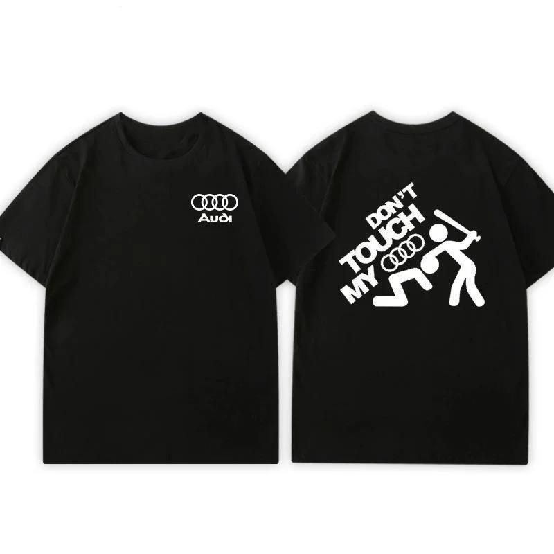 

Audi RS Car Modification Culture 4S Shop T-shirt Men's and Women's Cotton T-shirt Car Fans Casual Short-sleeved Top