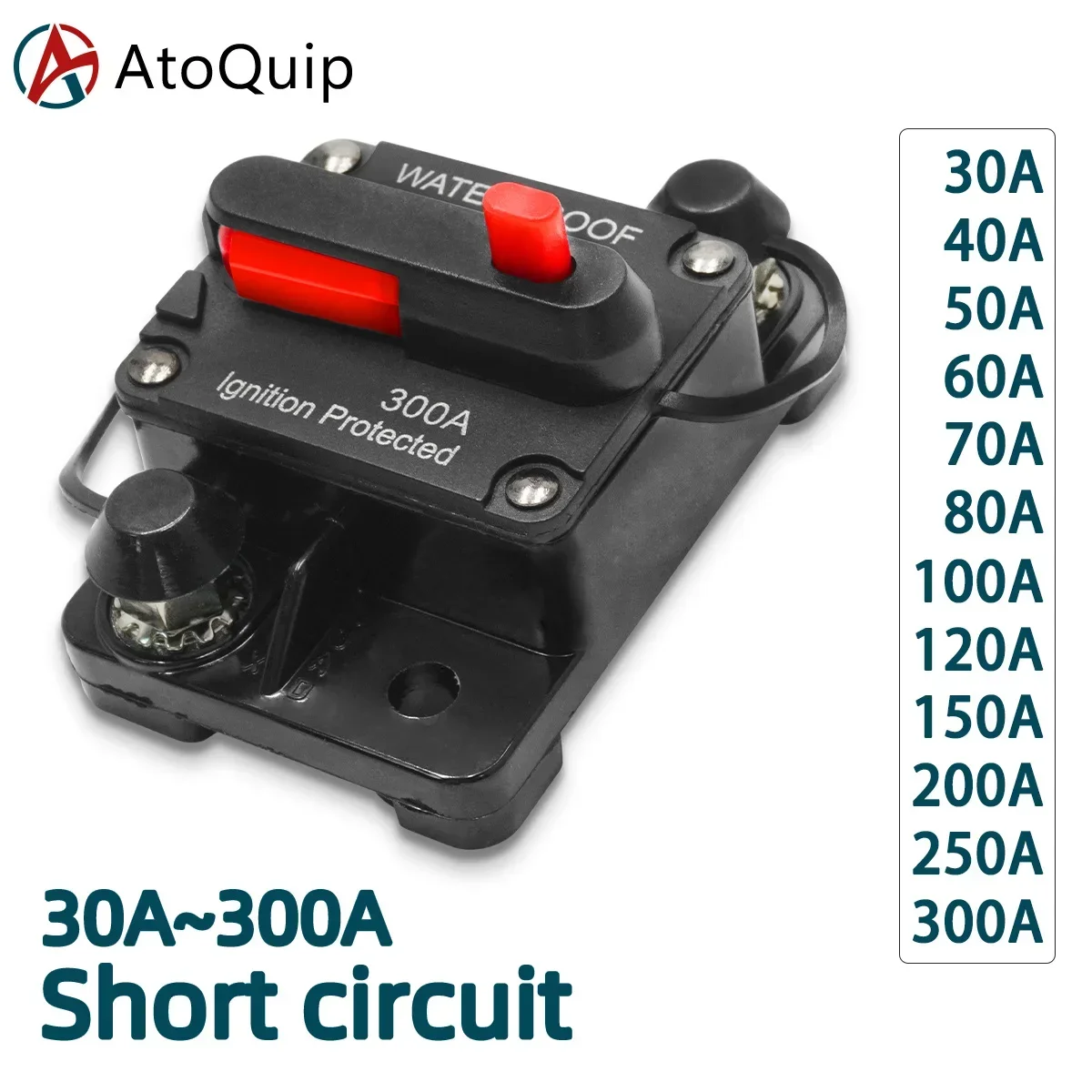 30A to300A 12V-48V Su Geçirmez Yüksek Korumalı kaliteli Kesici arabalar için Güç Sigortası Sıfırlama ile Su Geçirmez araba 30A 80A 100A 200A 300A