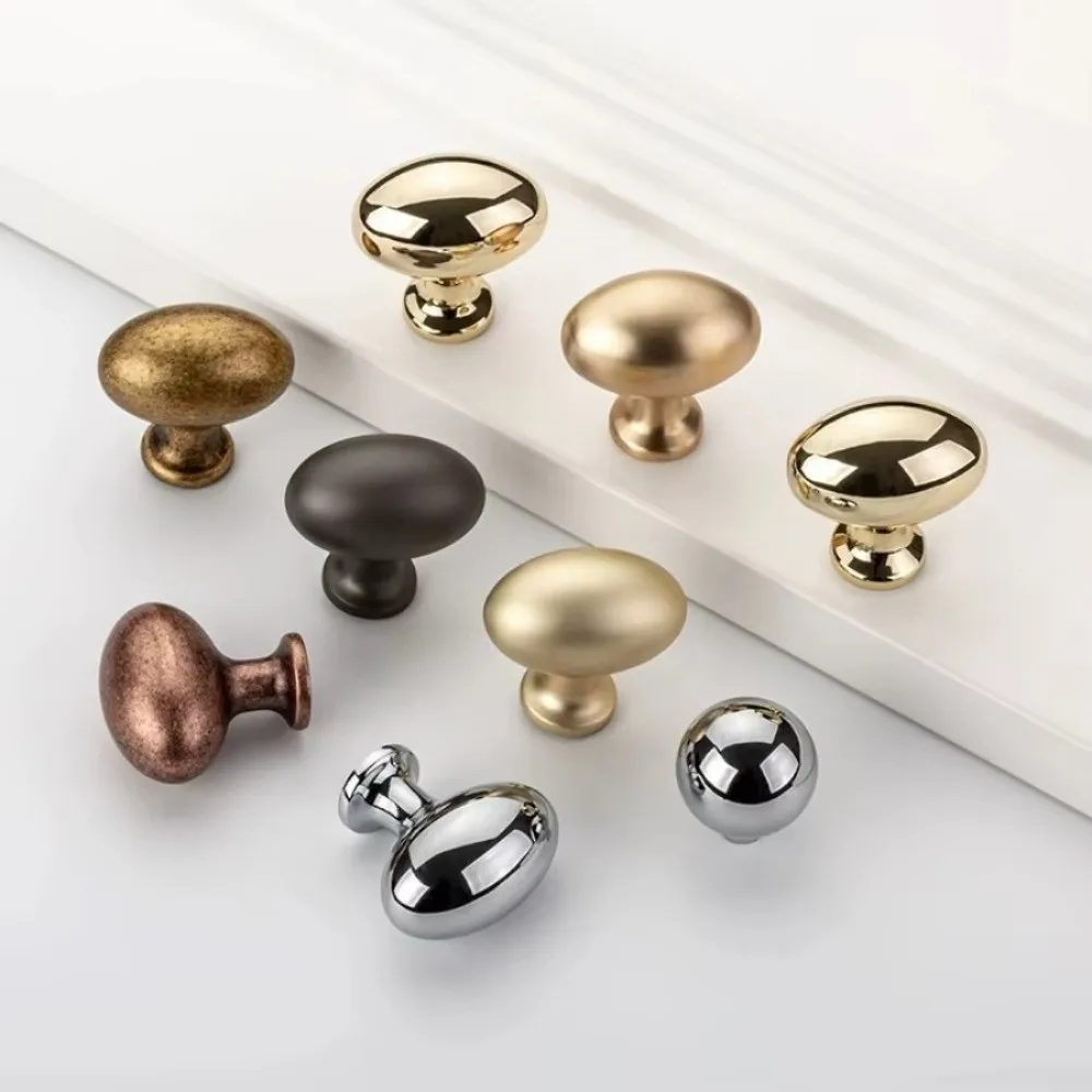 New Oval Cabinet Handles Single Hole Egg Shaped Drawer Pulls Decorative Aluminum Alloy Cabinet Pulls Furniture Doors