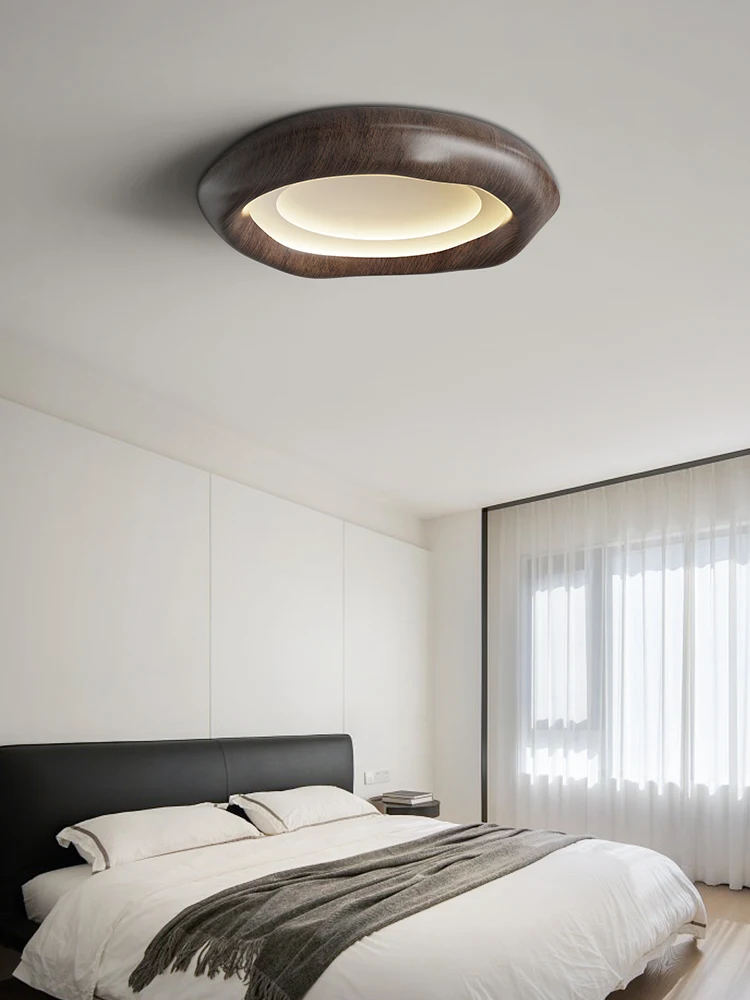 Creative Walnut ceiling lamp Wood Log ceiling light for Bedroom Study room Full Spectrum Eye Protection Ceiling Light