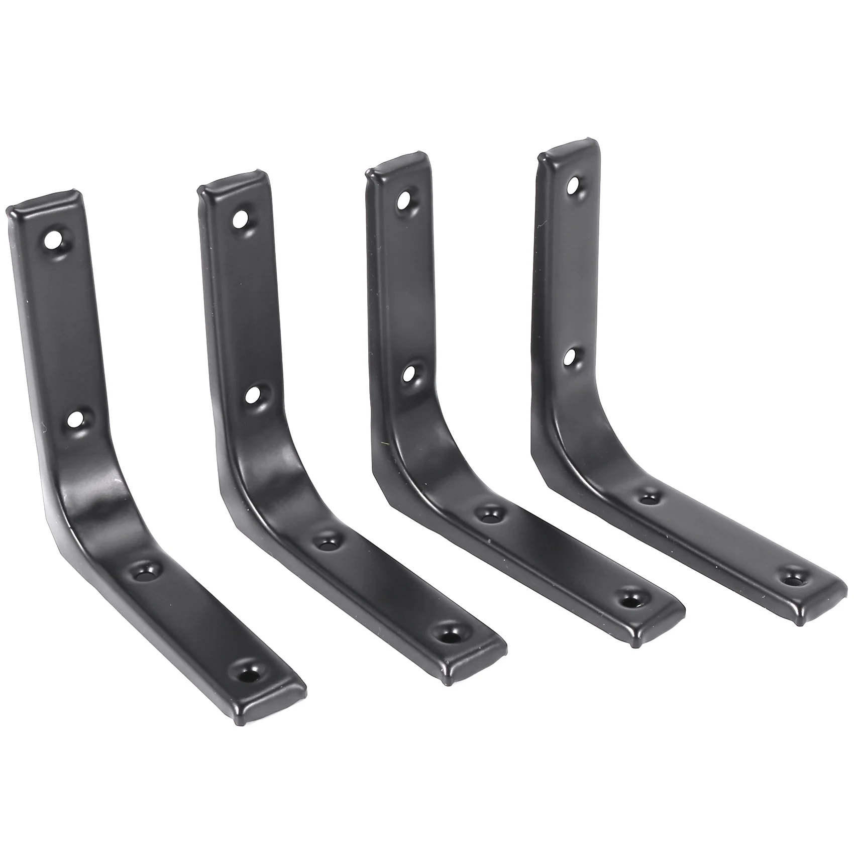 ABNG 4 قطع دعامة رف جدارية حديدية، دعامة دعم للرف شديدة التحمل، دعامة زاوية مشتركة للزينة، أسود