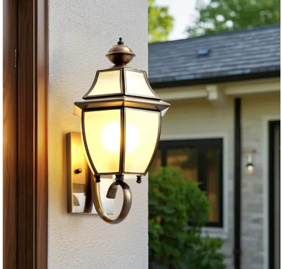 Copper Glass Wall Lamp Outdoor - Outdoor Lighting Up And Down 评论和价格