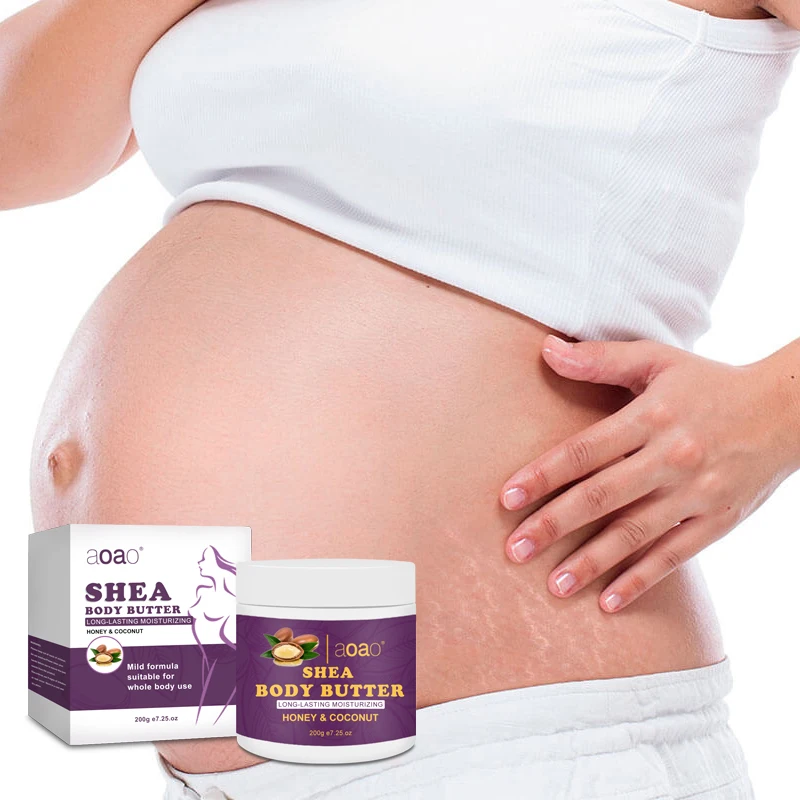 AOAO Shea Body Butter - Unisex Adult Hypoallergenic Moisturizer for Oily, Sensitive Skin - All-Natural, Vitamin E & Coconut