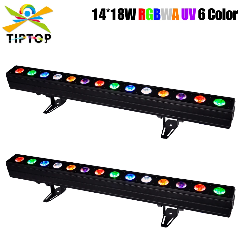 

Gigertop 2 Unit Stage Event RGBWAP LED Tube DMX Addressable 14X18W Tyanshine 6IN1 LED Linear Tube Narrow Bar Aluminum Housing