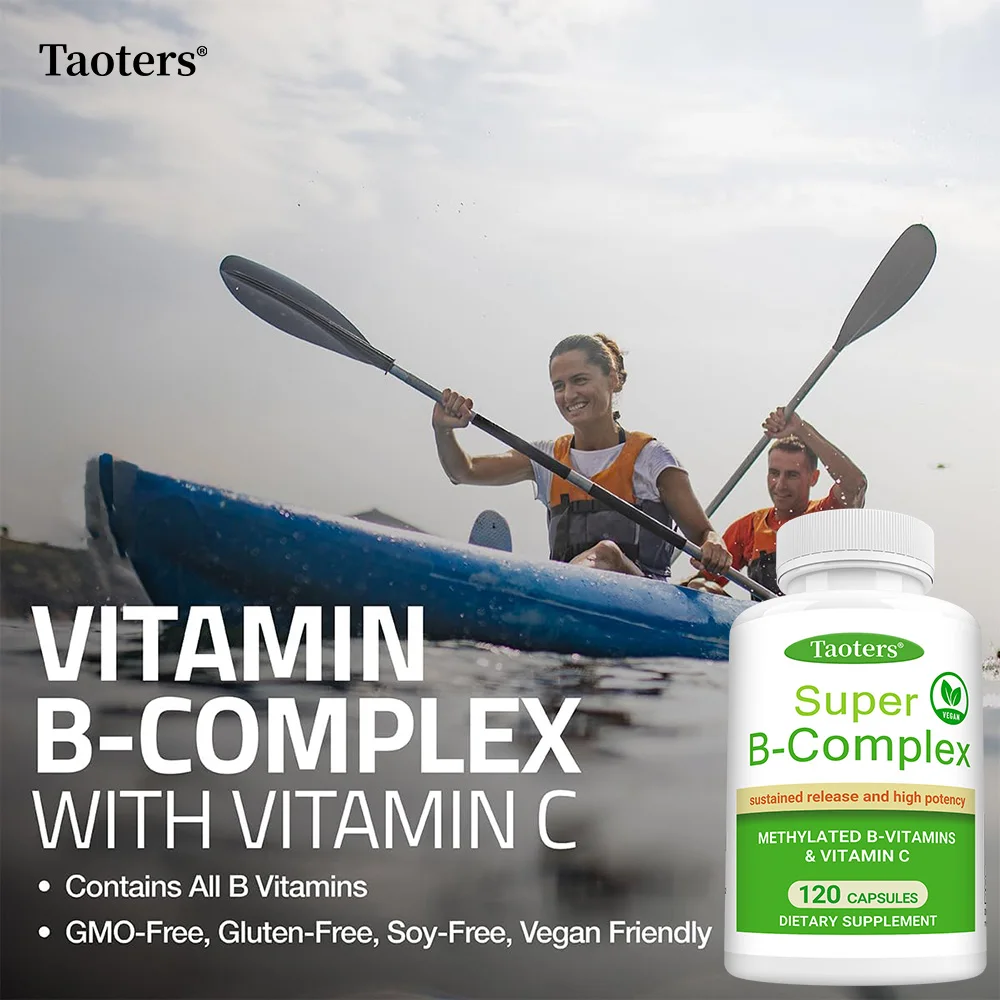 Super B-Complex – مجمع B المستدام الميثيل والفيتامين C والطاقة ووظيفة القلب والدماغ، نباتي #2