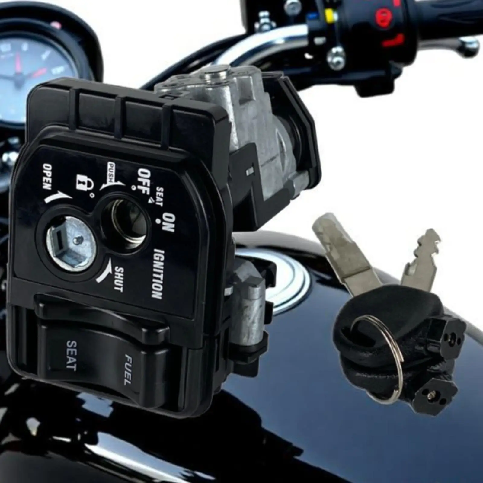 Metal Motorcycle Ignition Switch Lock Key Set Security Lock Replacement Accessory for Motorcycle Starter Ignition Coil Upgrade