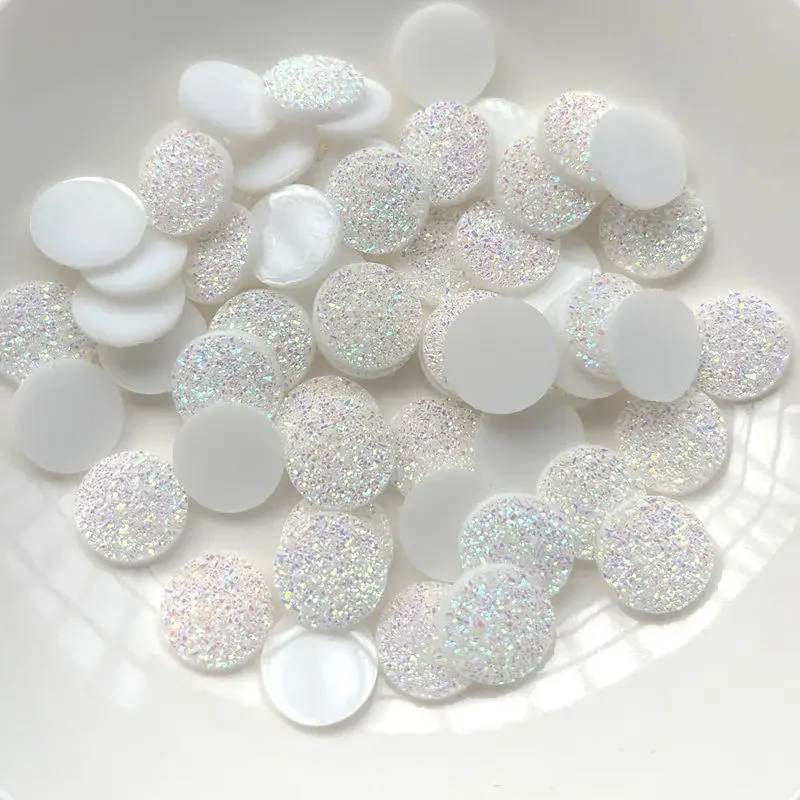 100pcs new 12mm round white AB mineral resin rhinestone scrapbook diy jewelry earrings hairpin wedding decoration accessories