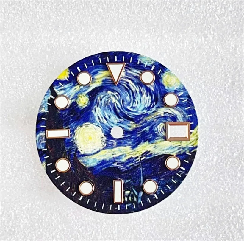 28.5mm watch dial starry sky Strong luminous dial suitable for NH35 mechanical movement no logo dial watch accessories