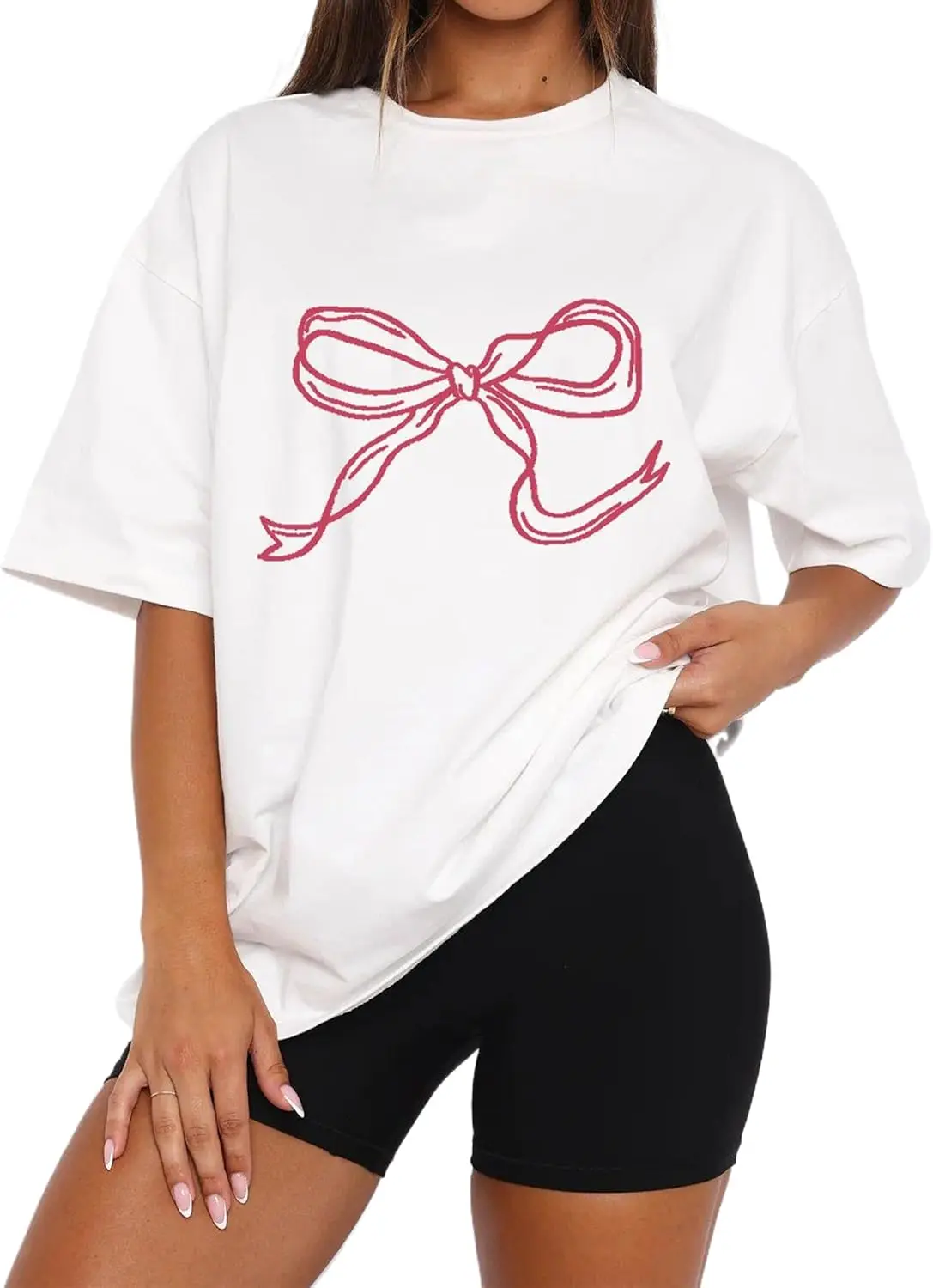 

Женская футболка больших размеров, одежда с короткими рукавами и графикой, свободный и повседневный, мягкий и удобный, дышащий, для занятий спортом на открытом воздухе