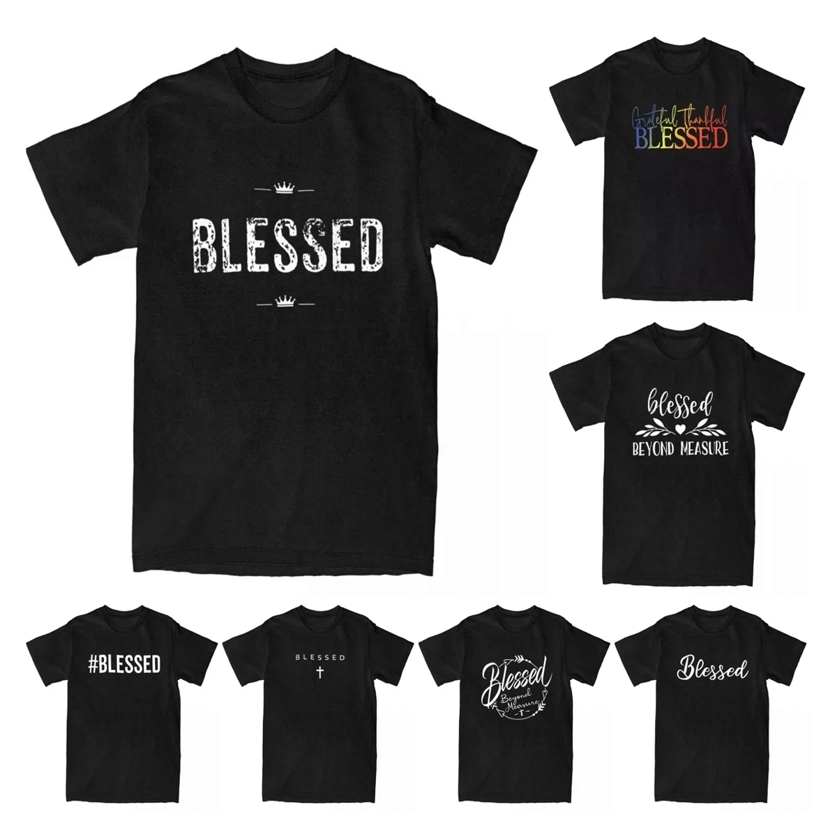 Men Christian Blessed Faith And Inspirational T Shirts 100% Cotton Clothes Novelty Good Life Humor Tee Shirt Adult T-Shirts