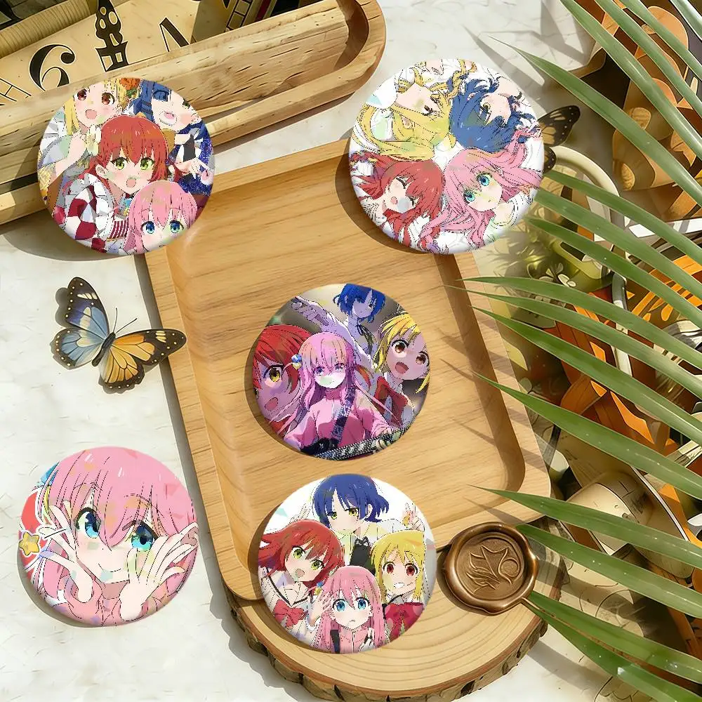 anime manga fanart B-Bocchi the Rock round Badge Laser Style pins Peripheral Lapel Pins Goods Tinplate Brooch﻿ bag decor