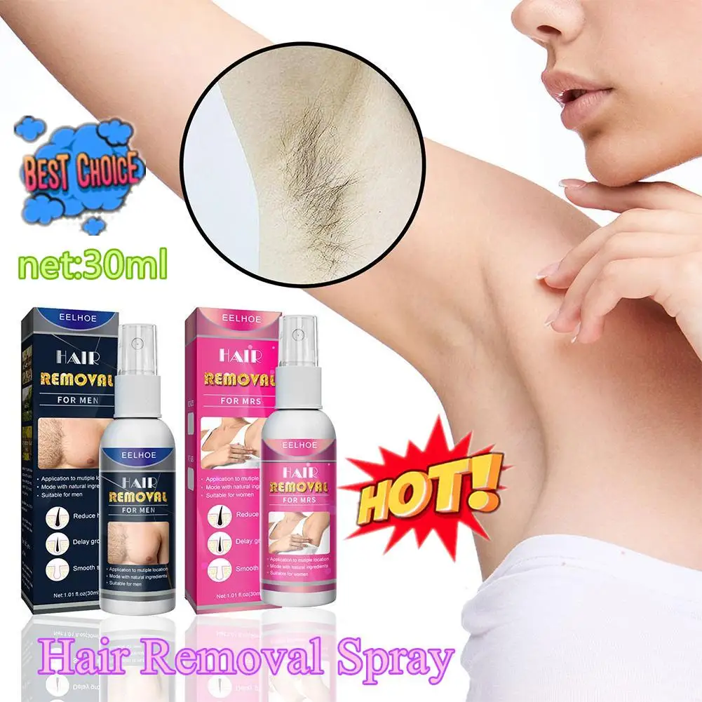 30ml Powerful Hair Removal Spray Super Natural Painless Permanent Hair Remover For Women Men Whole Body Depilatory Cream