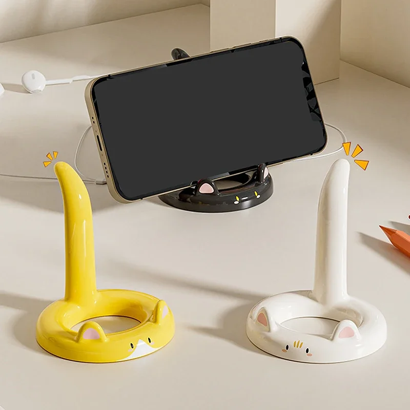 

Cartoon Cat Shape Mobile Phone Stand Phone Rack Portable Cute Colorful Lazy Phone Desktop Holder For Cell Phone