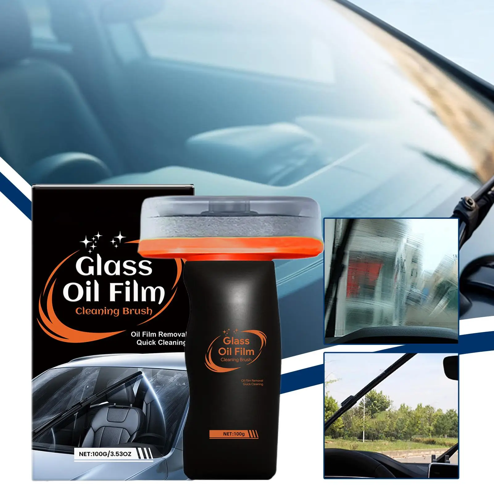 Car Windshield Oil Film Removal Rain Repellent Cleaning Brush Handheld Car Glass Antirain Coating  for Car  Oil Film Remover
