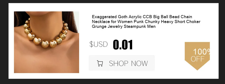 Übertriebene Goth Acryl CCB Big Ball Bead Kette Halskette für Frauen Punk Chunky Heavy Short Choker Grunge Schmuck Steampunk Männer – Detail 4