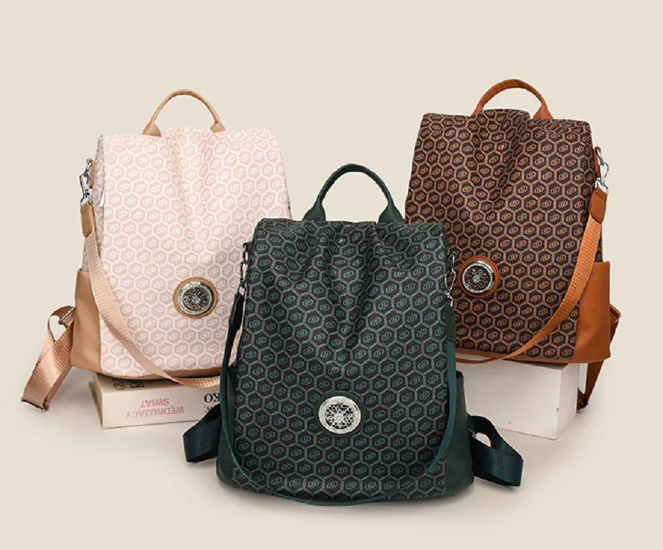 

New Fashion Luxury Anti Theft Large Capacity Travel Backpacks Women's High Quality Soft Leather Shoulder Bags Crossbody Bag