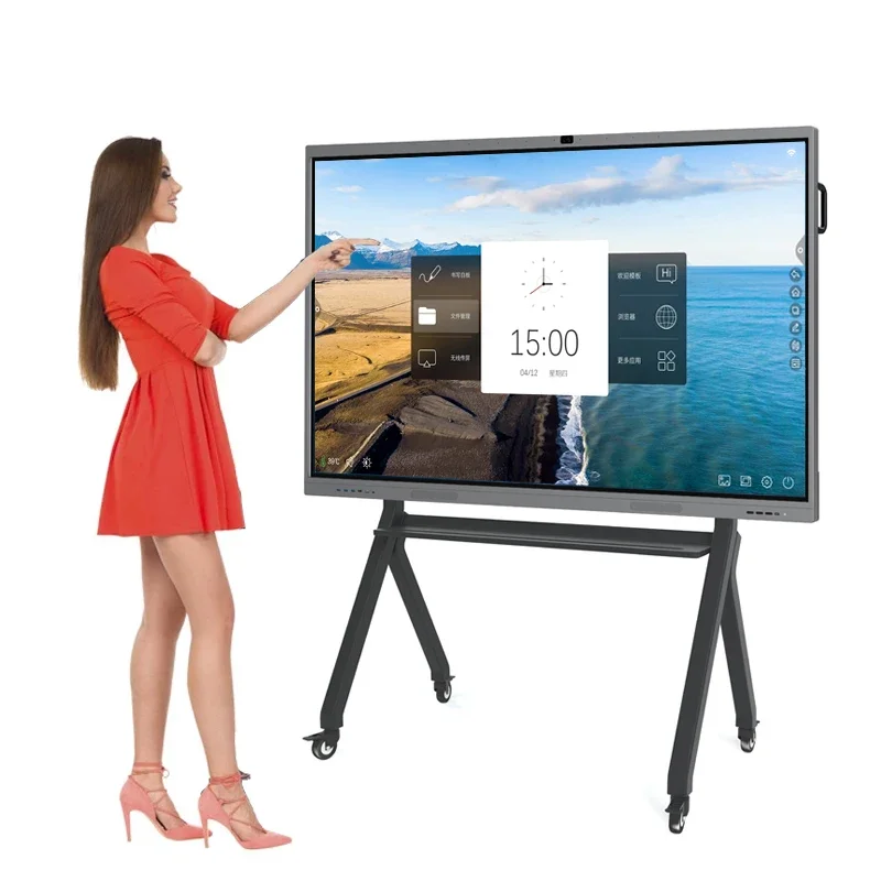 KINGONE Wall mount 65 inch touch screen digital whiteboard smart board touch TV for classroom