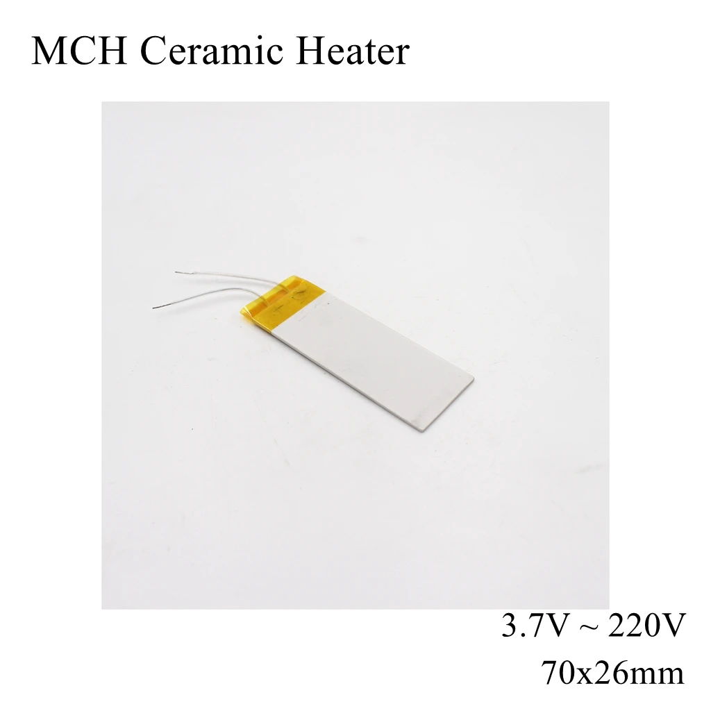 70x26mm 5V 12V 24V 110V 220V MCH High Temperature Ceramic Heating Plate Alumina HTCC Metal Ceramic Heater For Hair Straightener