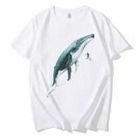 Summer Fashion Men oversized Tshirt Humpback Whale Art&Diver Print T-Shirt Casual Streetwear big tall Ocean Lovers Gift TOPS