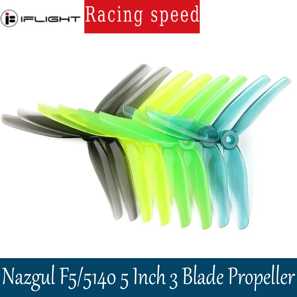 

6pairs IFlight Nazgul F5 / 5140 5 Inch 3 Blade / Tri-blade Propeller Compatible XING-E 2207 Motor for RC FPV Racing Drone Part