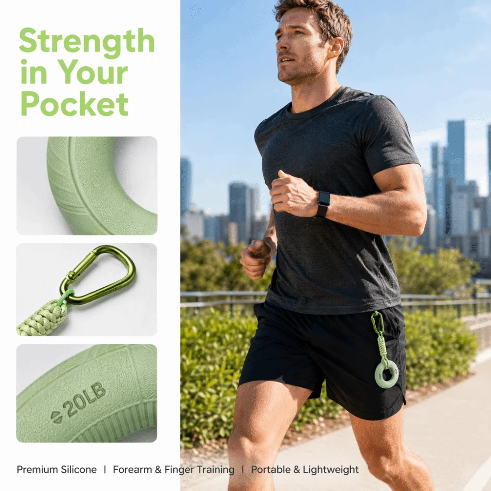 Silicone 10-20LB Hand Grip Keychain Portable Wrist Strength Grip Strength Trainer Pendant Finger Correctors Double Power Grip