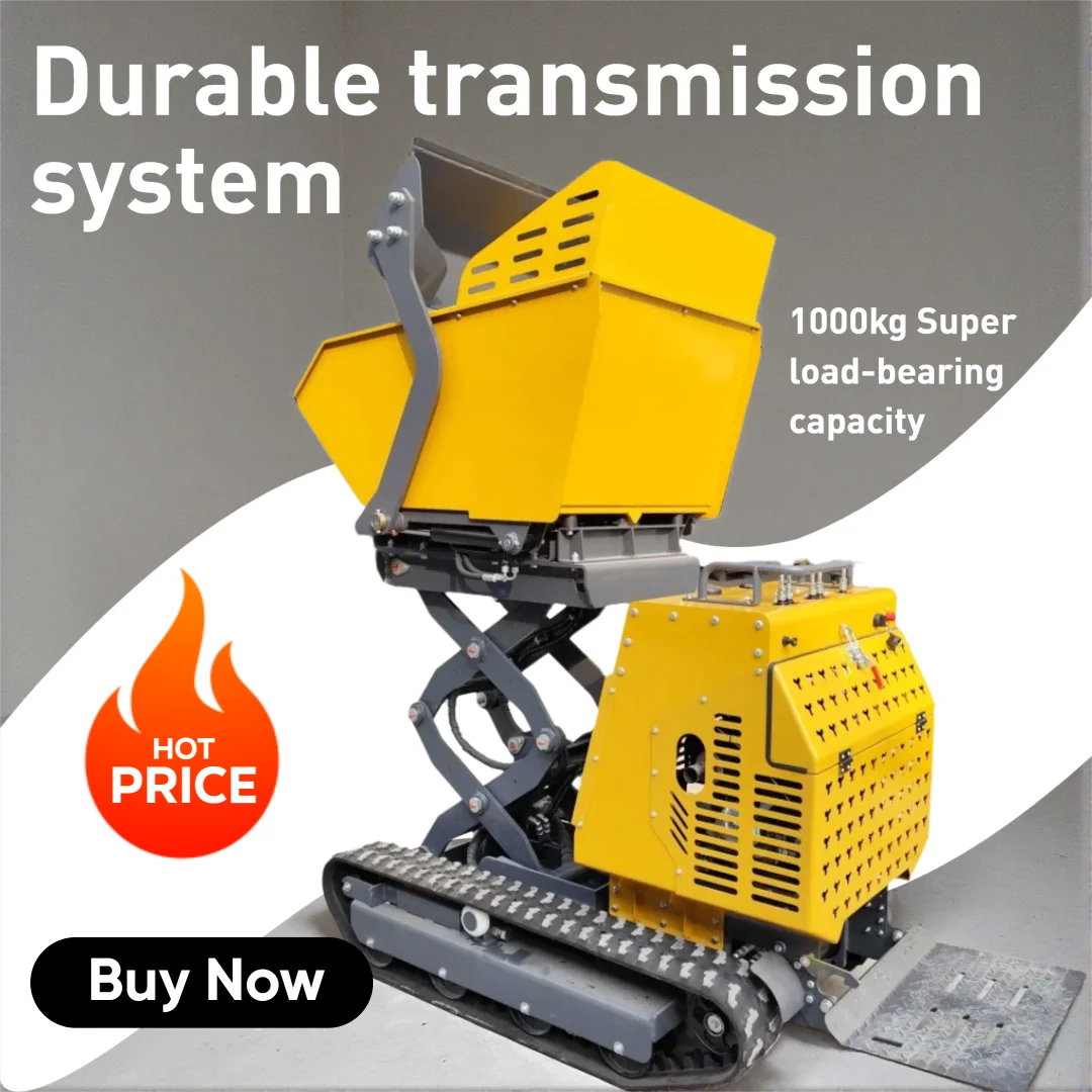 1Ton Electric Mini Tracked Dumper Remote Control Crawler Mini Tipper Self Propelled Design For Orchard Vineyard Hillside Hauling