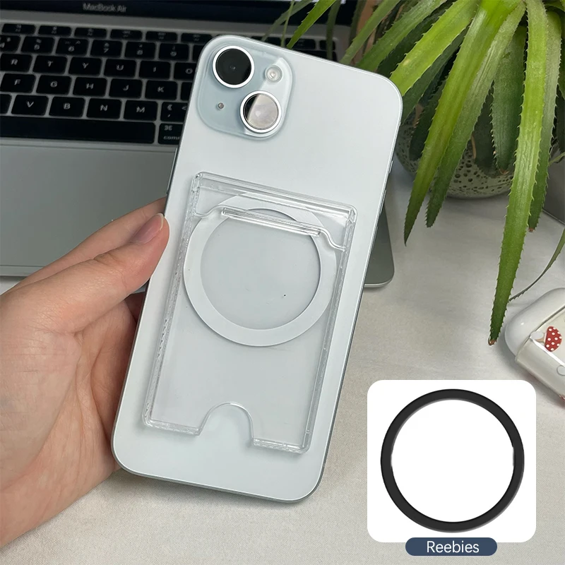 Clear Magnetic For Magsafe Wallet Case Card Holder Universal For IPhone 16 15 14 13 Pro Max Samsung Xiaomi Bank ID Card Holder