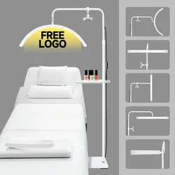 Free LOGO 2024 U-Joint 23-inch Led Half Moon Ring Light With Rhinestones Salon Light Arc Floor Lashes Lamp For Lashes Eyebrow