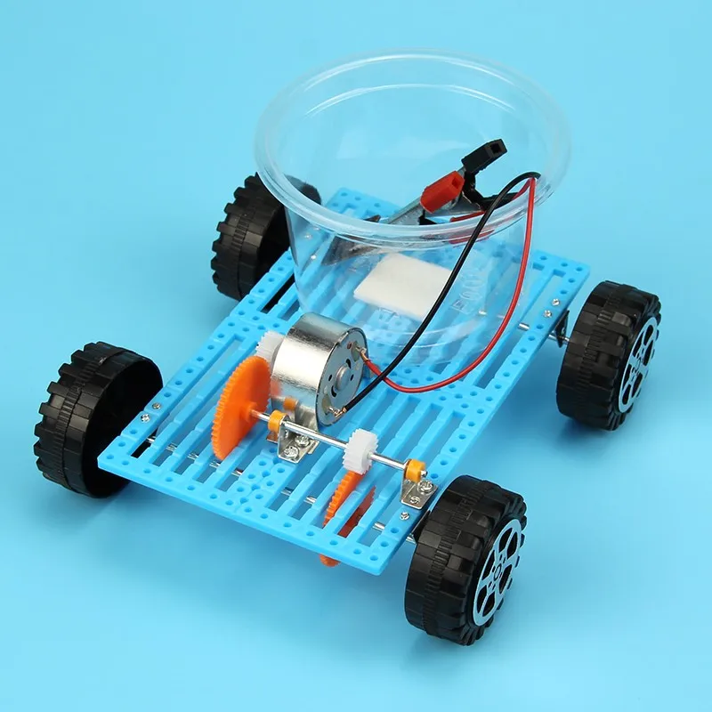 DIY Science Gizmo Physics Experiment Saltwater Power Car Kids Handmade Puzzle Assembled Toys Physics Teaching Resources