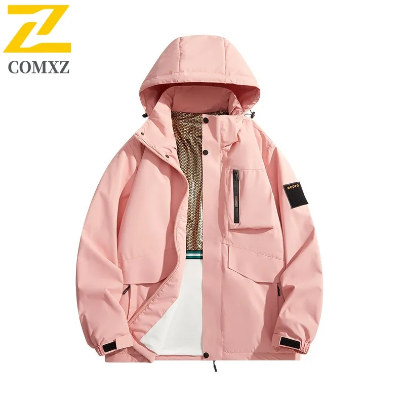 ​Men Sports Casual Jacket Winter Cotton Coat Korean Style Hooded Thickened Padded Outdoor Warm Waterproof Windproof Windbreaker