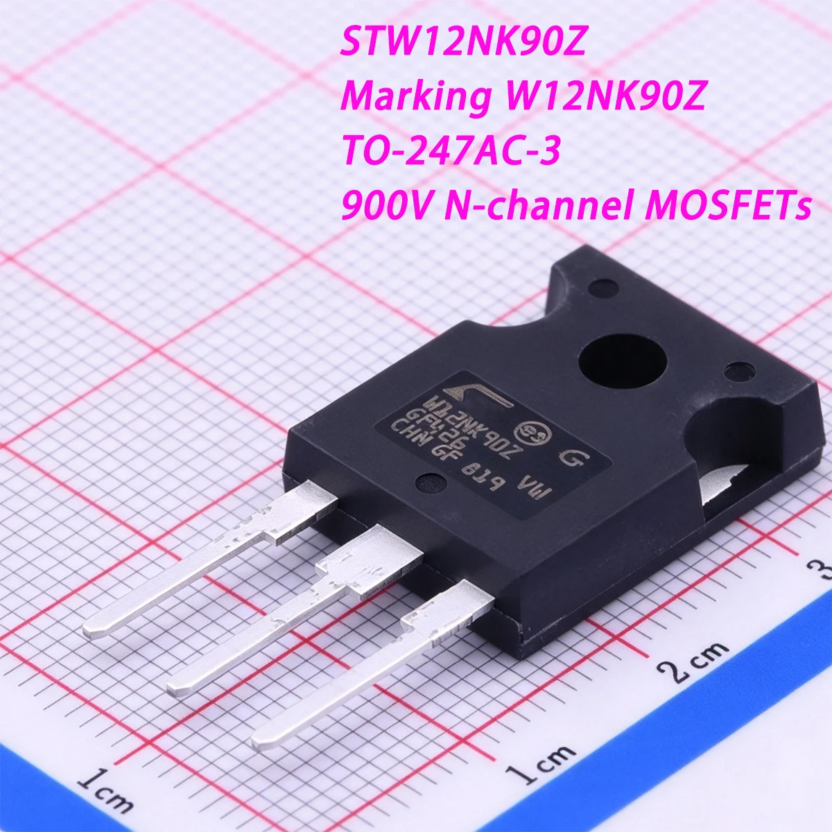 1PCS STW12NK90Z Marking W12NK90Z TO-247AC-3 900V 11A 230W 880mΩ 0.88Ω ohm N-channel NEW Original Field-Effect Transistor MOSFETs