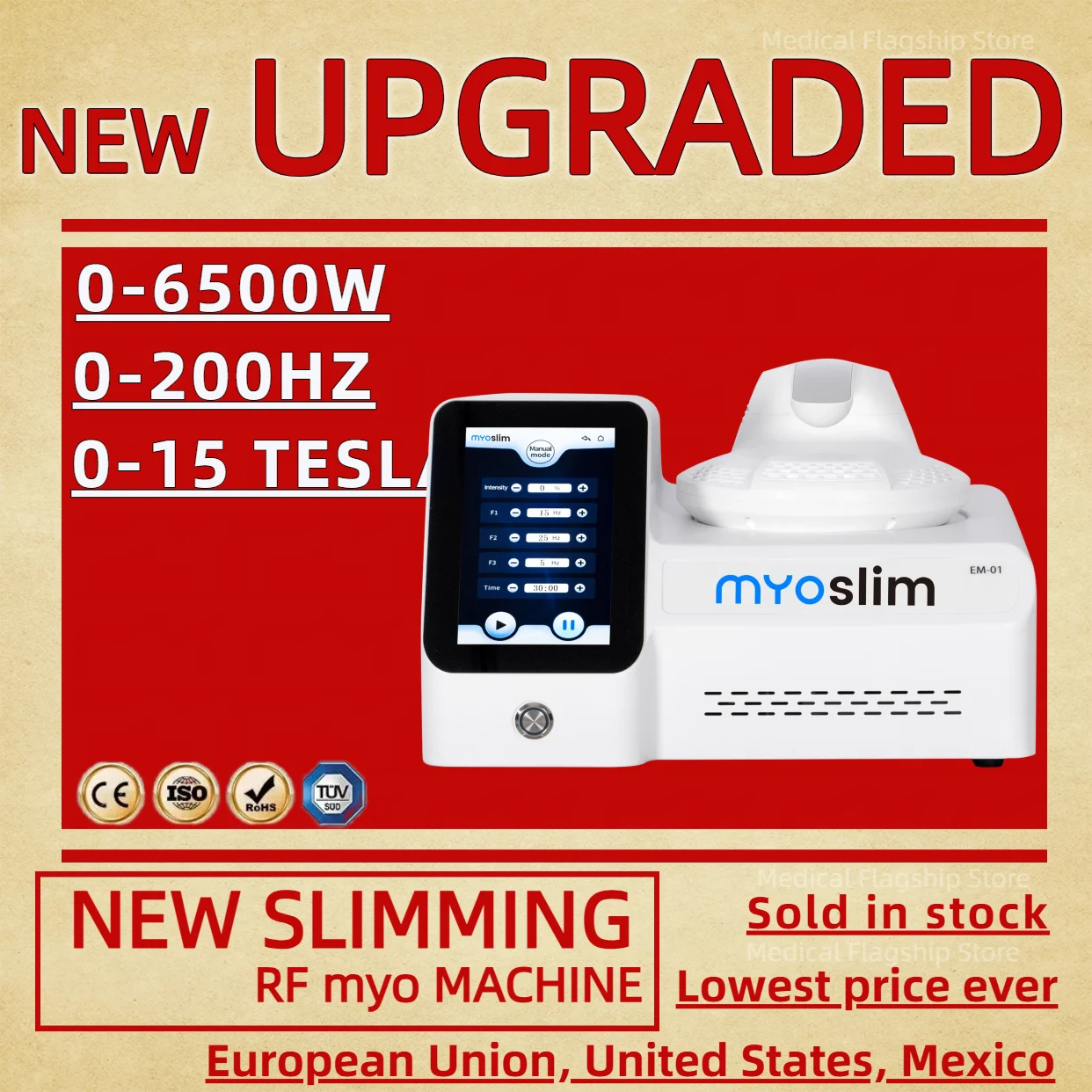 

MYOSlim portable body shaping machine pelvic pad design electromagnetic fat burning muscle stimulation slimming device
