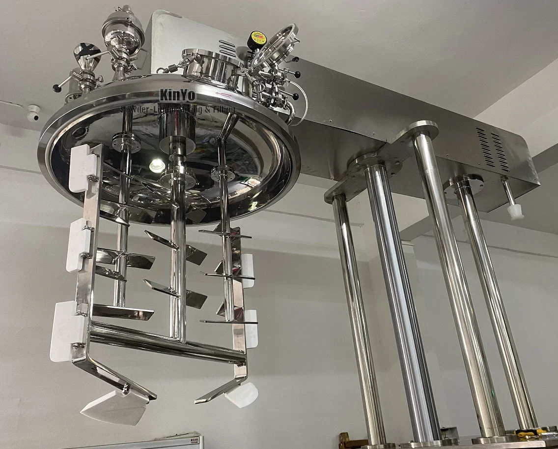 Lifted Agitator Shaft with Disperse Disc Emulsifier New Top Entry SS Mixer Tank Bearing and Motor-for Processing