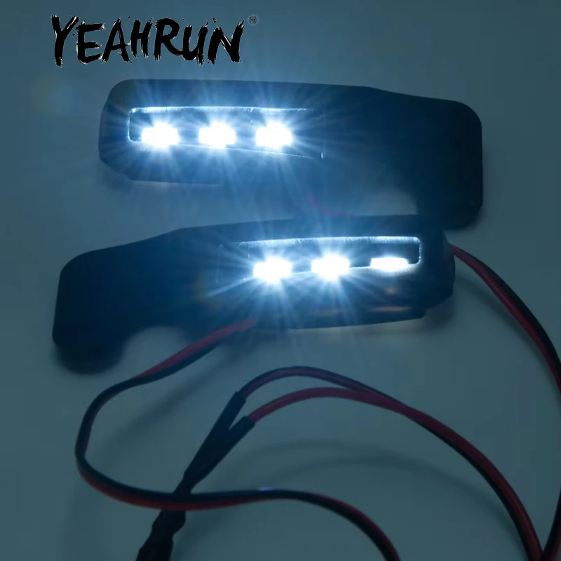 YEAHRUN Frontstoßstange Seite LED-Leuchten Scheinwerfer Lampe für 1/10 RC Crawler Auto TRX-4 Bronco Dekoration Teile