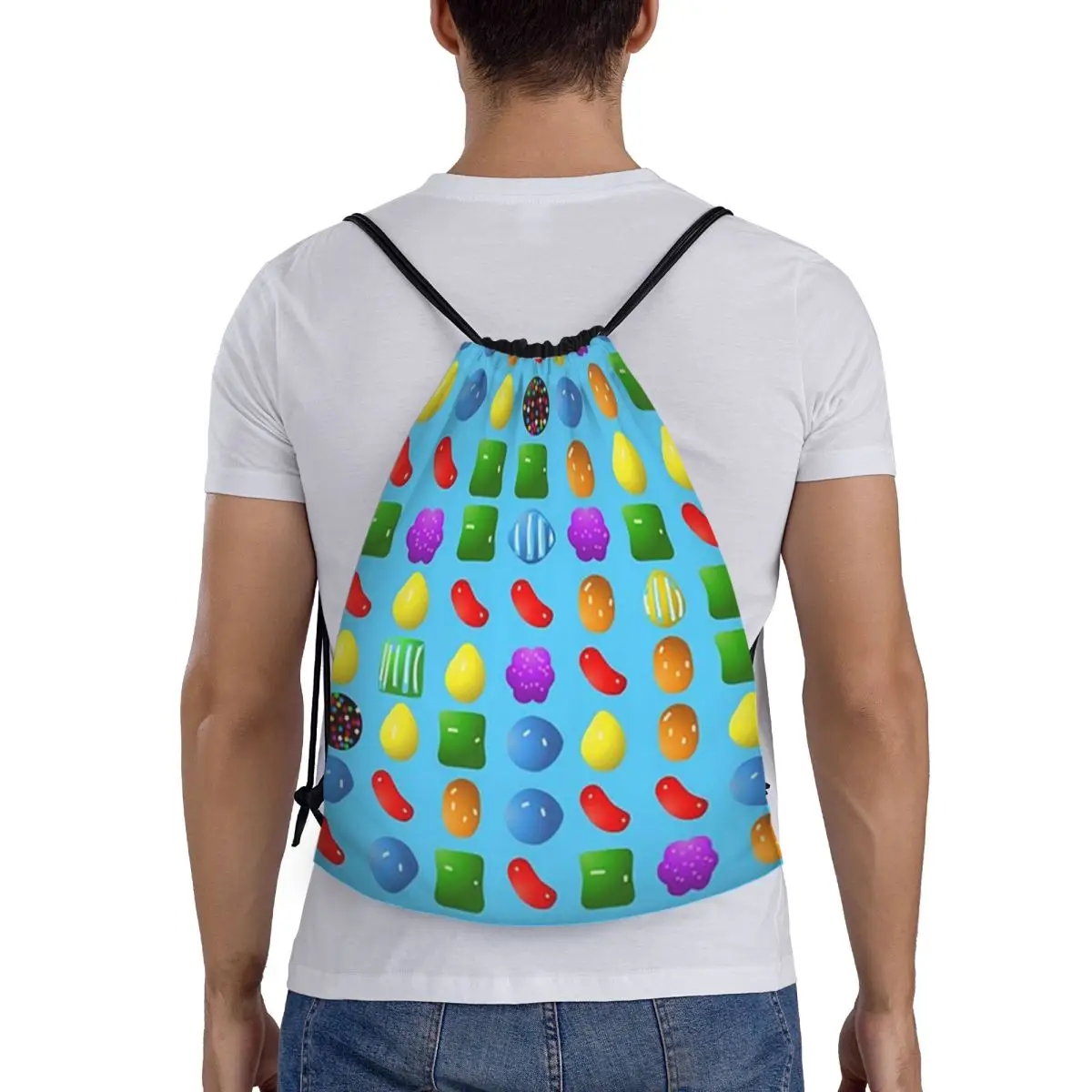 All New Candy Crush Saga Backpacks Casual Drawstring Bags Shoes Bag Book Bags for Man Woman School