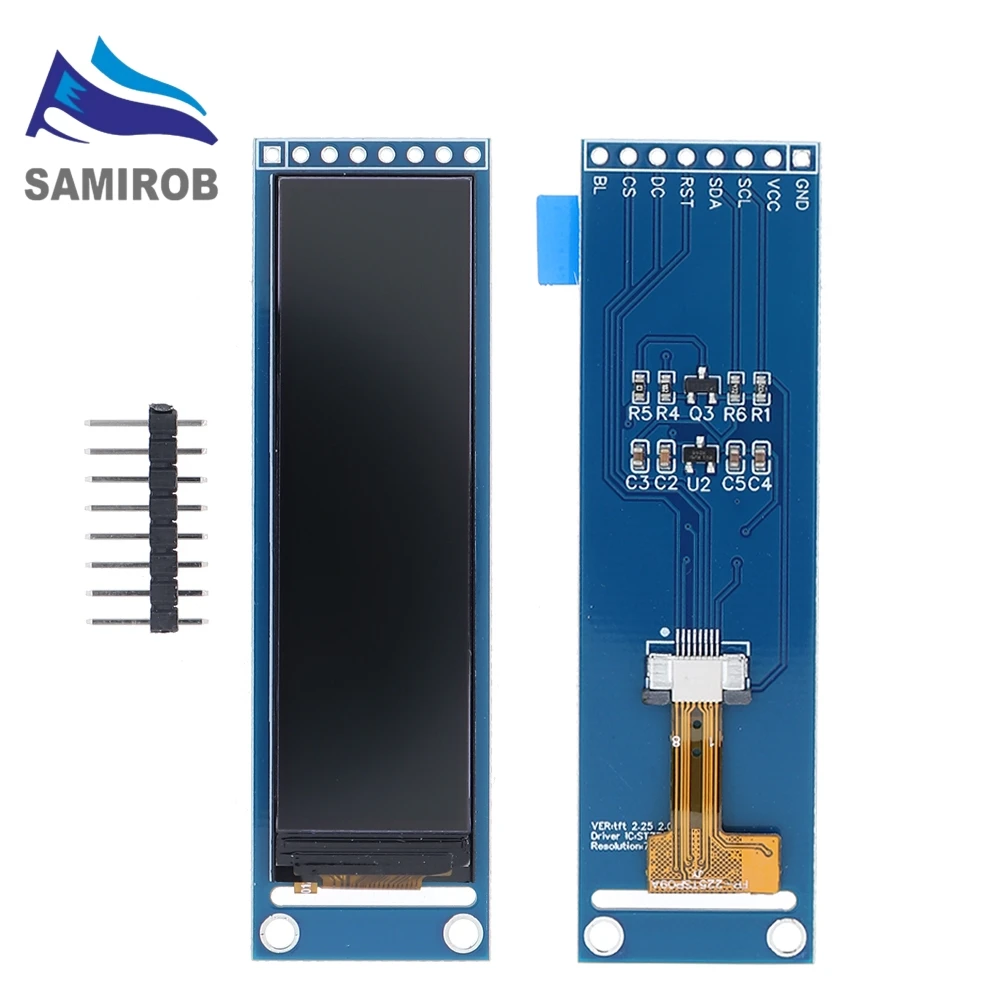 SAMIROB LCD TFT de 2,25 polegadas ST7789 tela pequena 76 * 284 módulo LCD tela colorida SPI de visão completa