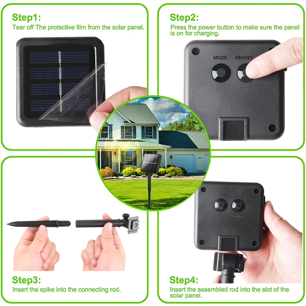 4 متر/8 متر الشمسية LED جليد سلسلة أضواء عيد ميلاد الستار الجنية أضواء جارلاند في الهواء الطلق للعام الجديد الزفاف شارع تزيين في العطلة #3