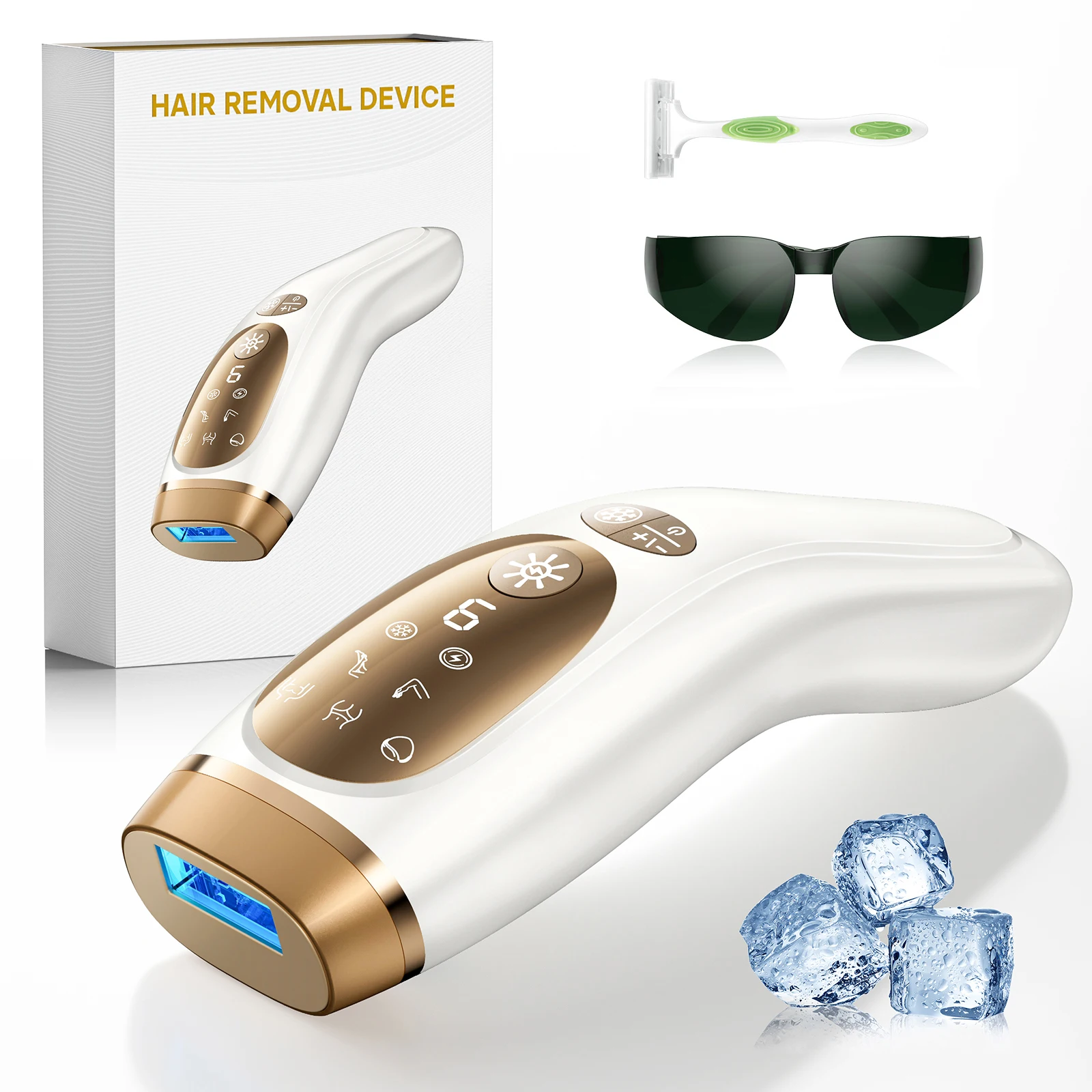 Professional IPL Laser Hair Removal For Women and Men Ice-Cooling Painless ElectricDepilator Body Bikinis Permanent Depilation