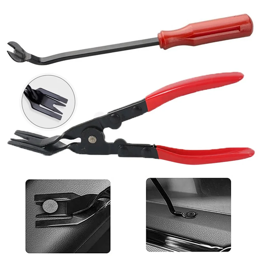 2PC Fixing Jaw Screwdriver Set Car Door Nail Puller Clip Clamp Interior Removal Tool Modification Installation Tools Boards