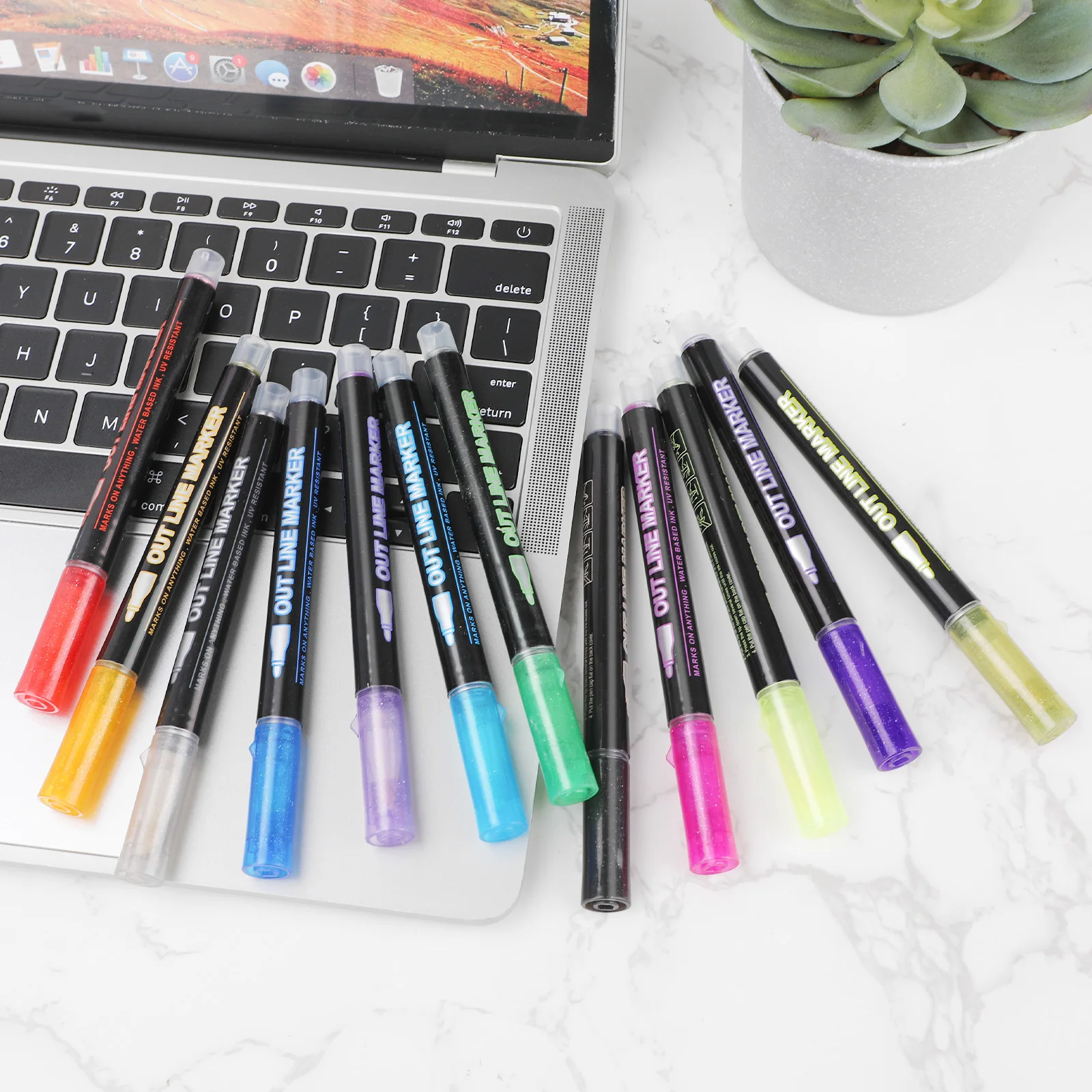 12 Colored Highlighters Drawing Pens Quick Dry Mark Notes Highlighter for Journal Bible Planner Notes