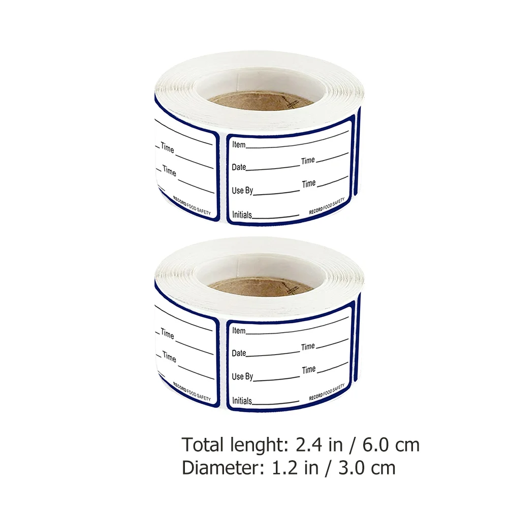 2 Rolls Date: Stick Label Writable Sticker Refrigerator Food Labels Content Freezer