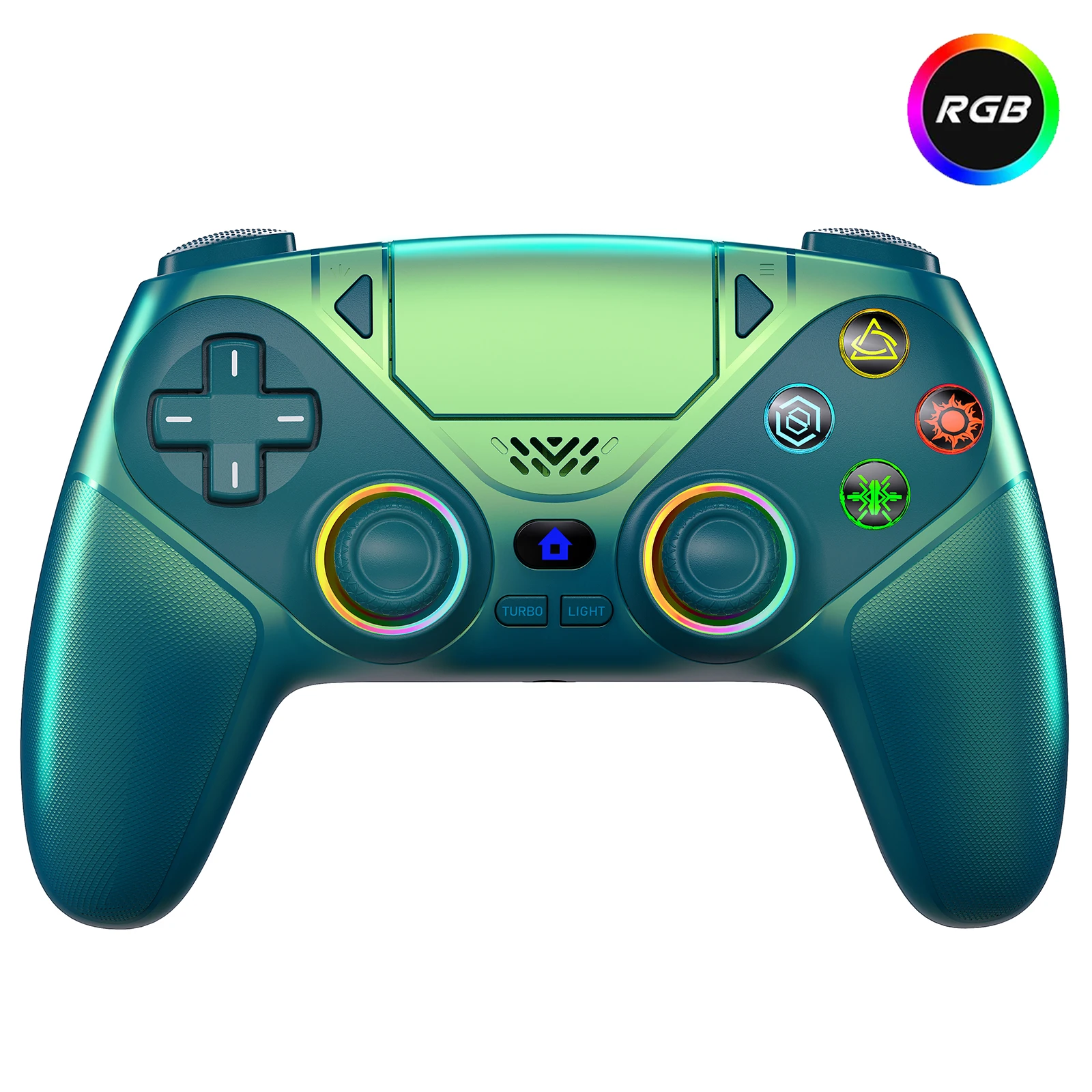 Voor Playstation5/PS5/PC RGB draadloze controller, gamepads met Marco/Turbo-functie PR/PL-programmaknoppen Dual Vibration Game Joystick