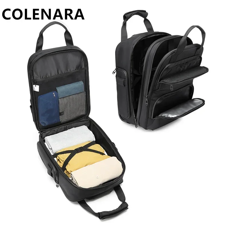 COLENARA 20-inch Carry-on Travel Luggage Oxford Cloth Boarding Box Multifunctional Trolley Case Student Shoulder Bag Suitcase