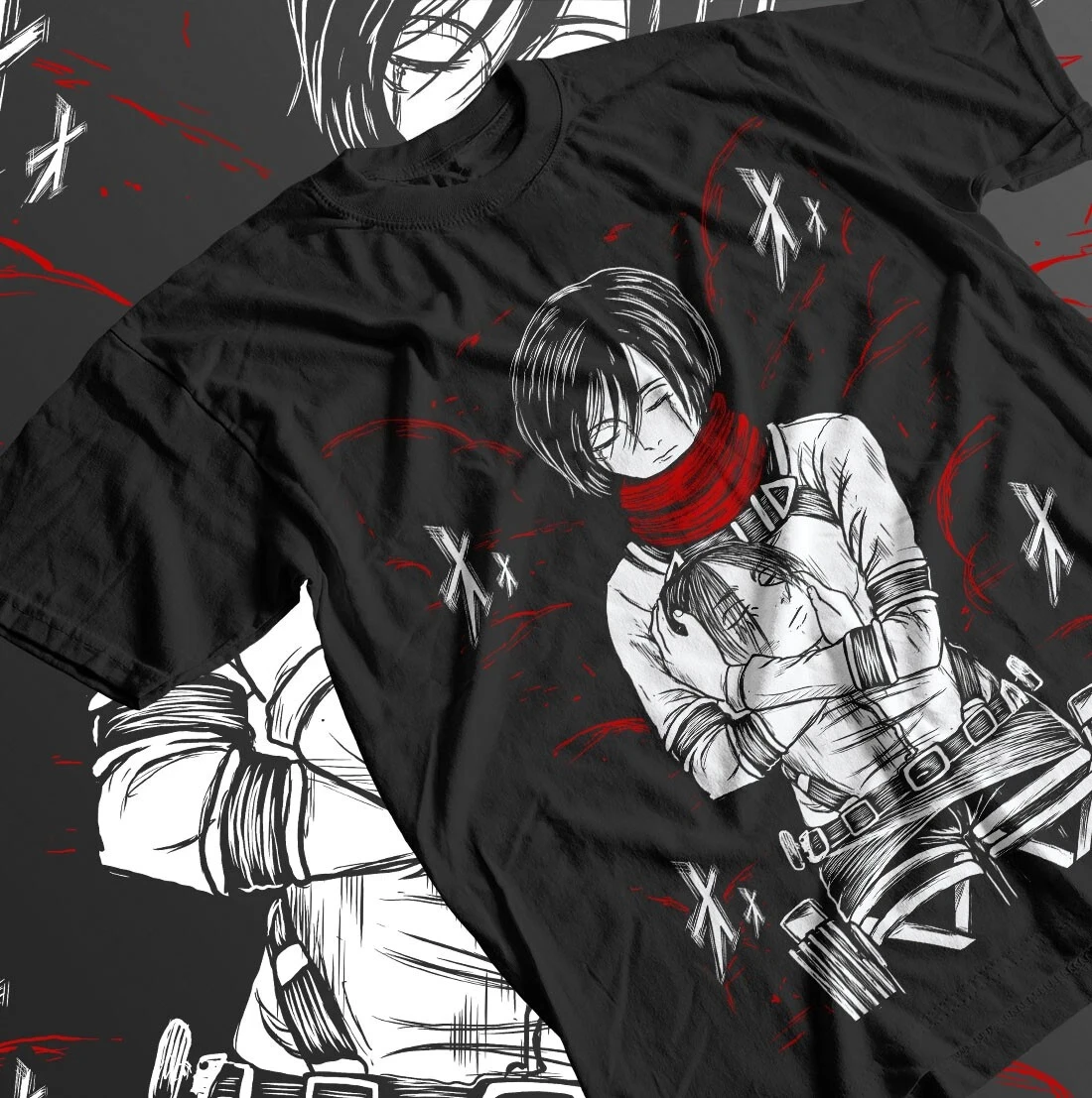 camiseta-masculina-anime-attack-on-titan-levi-shingeki-padrao-unissex-algodao-manga-curta-elegante-casual-streetwear-oversized
